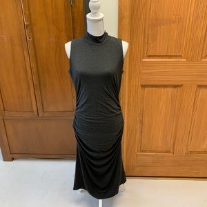 White House Black Market ruched jersey sheath dress NEW heather grey size 12